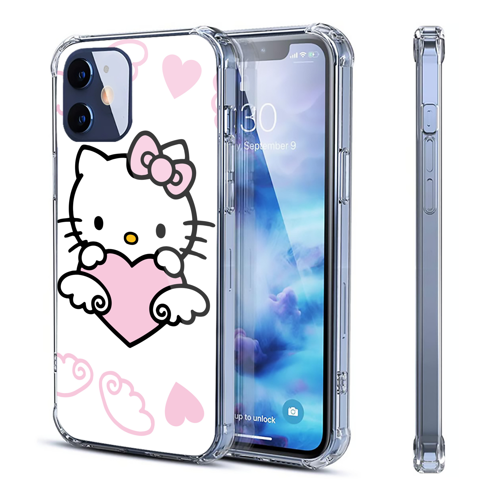 （画像用） Hello Kitty ハローキティ 【iPhone 12シリーズ対応】透明スマホケース（クリアソフトケース）